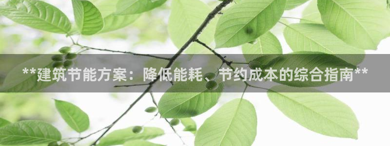 e尊电竞：**建筑节能方案：降低能耗、节约成本的综合指南**