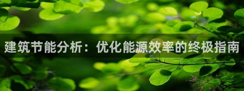 尊亿游戏国际官网：建筑节能分析：优化能源效率的终极指南