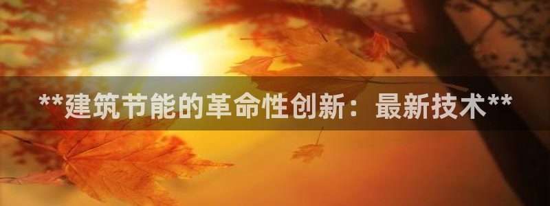 e尊国际平台：**建筑节能的革命性创新：最新技术**