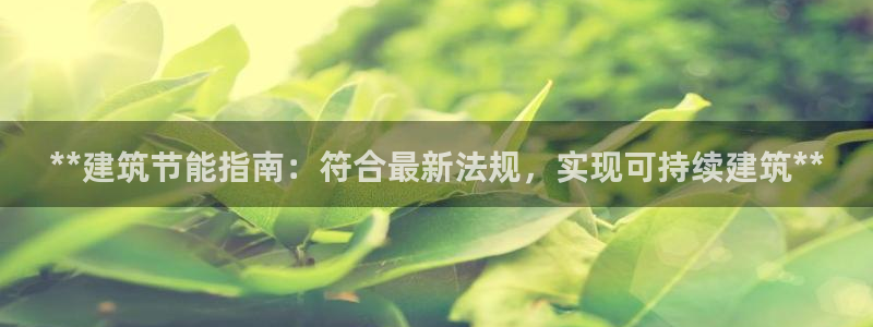 e尊国际客户端下载：**建筑节能指南：符合最新法规，实现可持续建筑**