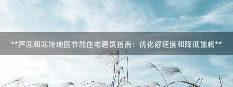 e尊国际app：**严寒和寒冷地区节能住宅建筑指南：优化舒适度和降低能耗**