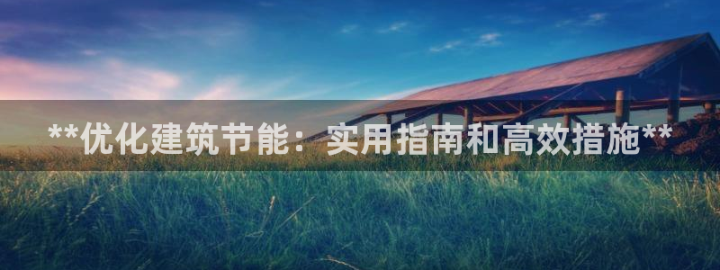 e尊国际是个黑网：**优化建筑节能：实用指南和高效措施**